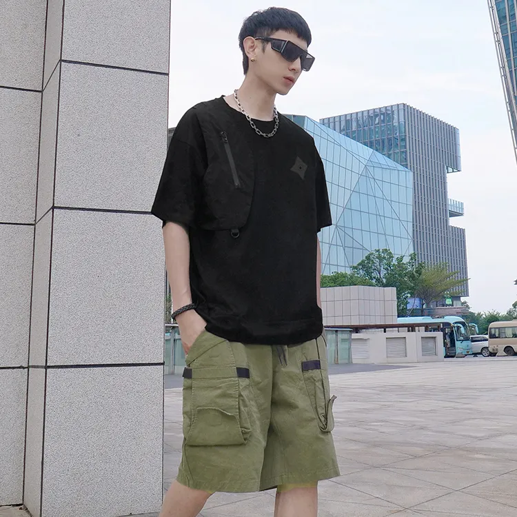 Ricky Tenko Loose Fit Shorts Unisex Army Green-2