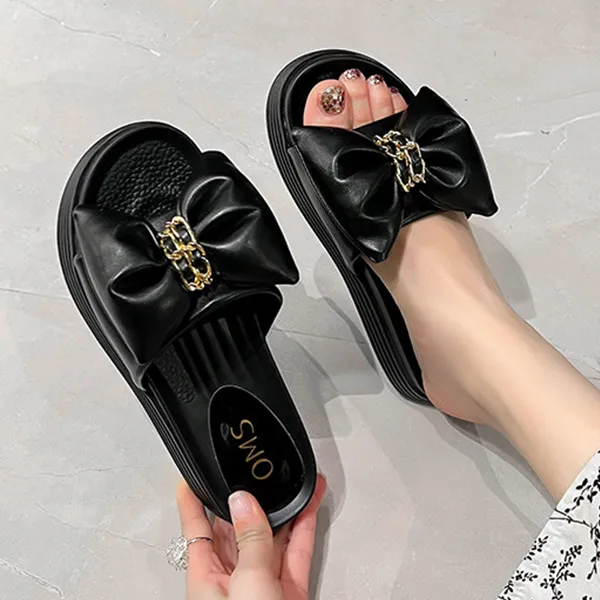 OMS Slide Slippers Women's Black/White-7
