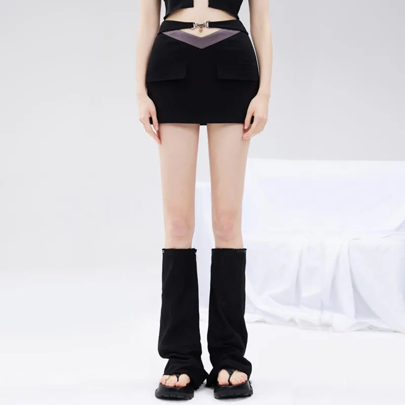 AZEPAM Casual Short Skirts Women's Black-2