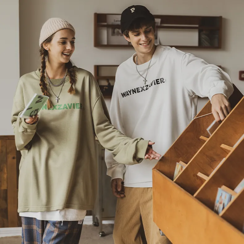 WAYNEXZAVIER Crew Neck Loose Fit Sweatshirt Unisex-20
