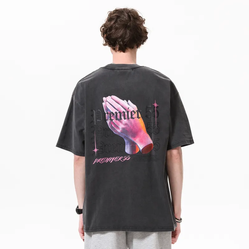 P5 SS22 Straight T Shirt Unisex Gray-3