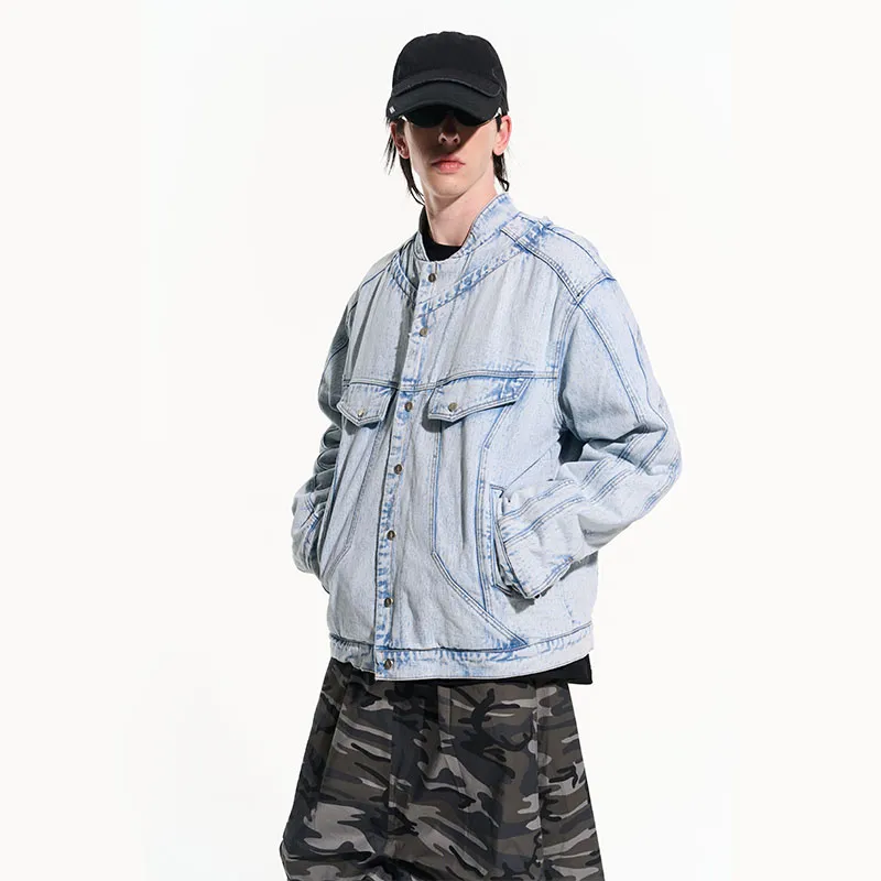 BLINDNOPLAN FW22 Solid Color Lapel Loose Fit Puffer Jacket Unisex-2