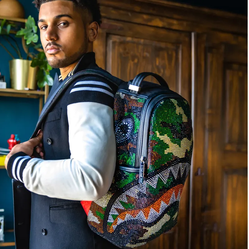 SPRAYGROUND Polyester Backpack Large Size Unisex Gray Green-7