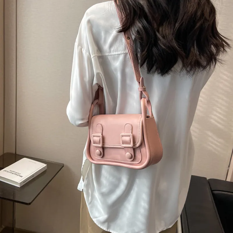 JANE KLAIN PU Shoulder Bag, Crossbody Bag Small Size Women's Pink/Black/Khaki-3