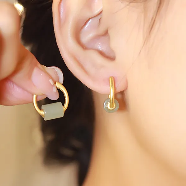 xiaoyinjiang Hetian Jade Earrings Women's-2