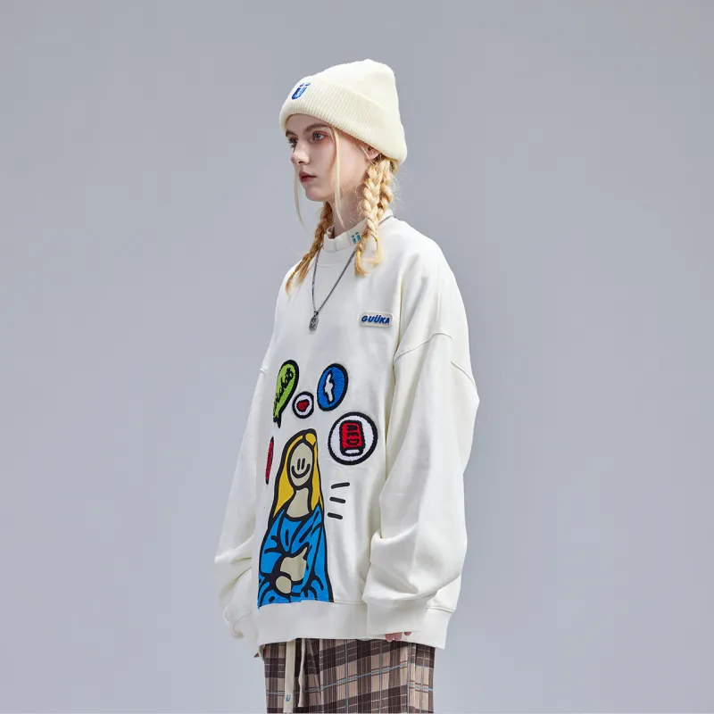 Guuka Sweatshirt Unisex Cream White-4