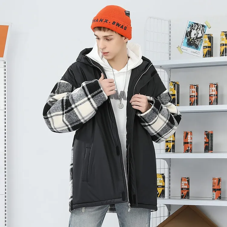 GENANX Letter Hooded Loose Fit Puffer Jacket Unisex Black-7