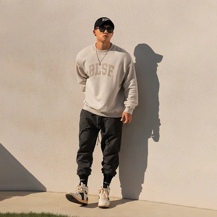 BLUESFLY Crew Neck Loose Fit Sweatshirt Men's-2