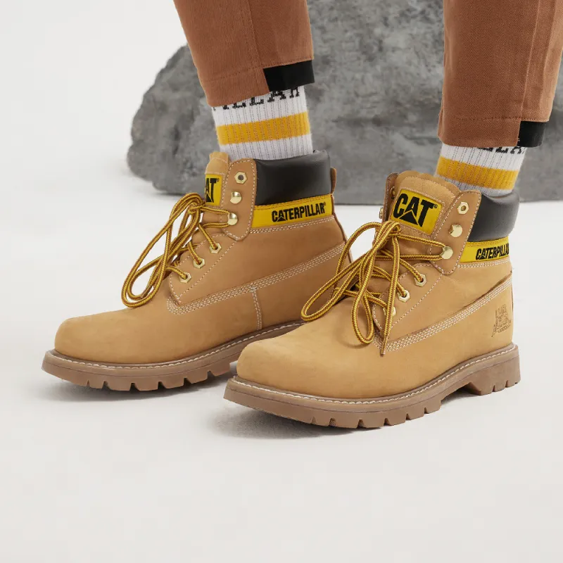 CAT Colorado Series Thermal Waterproof Abrasion Resistant Cushioning Crew Outdoor Boots Men's Yellow-5
