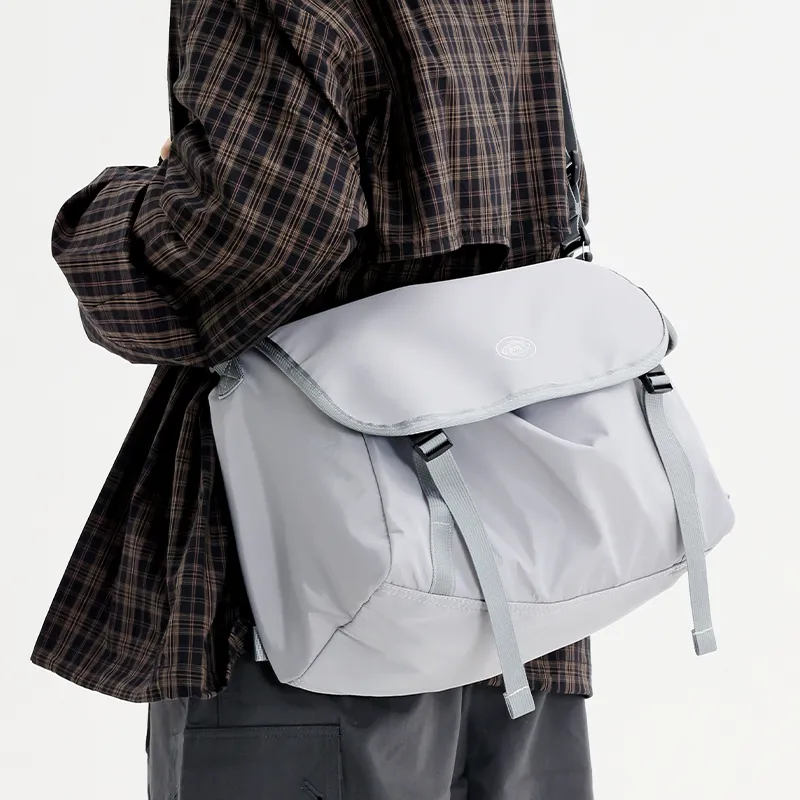 MYEDITION Nylon Messenger Bag Travel Bag Unisex Black-26