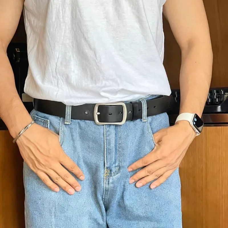 NINE NAIL Leather Belts Men-3