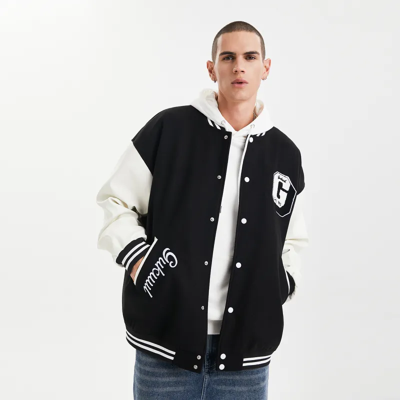 GUKUUL Baseball Jacket Winter Unisex Black-6