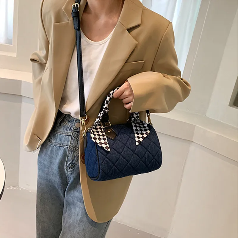 JANE KLAIN Denim Handbags Shoulder Bag Crossbody Bag Regular Women's Blue-6