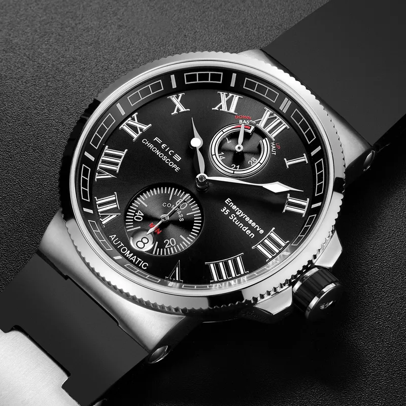 FEIKE Dream Arc Collection Automatic Mechanical Movement Watch Men's Watches Black Dial FM1405-1