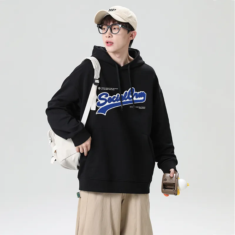 SCRM Hooded Loose Fit Sweatshirt Spring And Autumn Unisex-2
