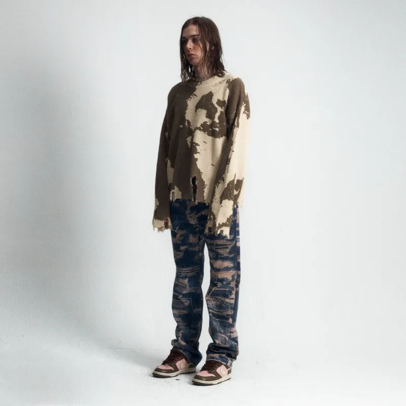 Createexploreexpandconquer Distressed-finish Sweater-5
