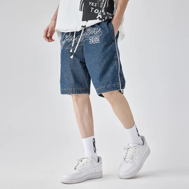 Guuka Denim Shorts Men Blue-4
