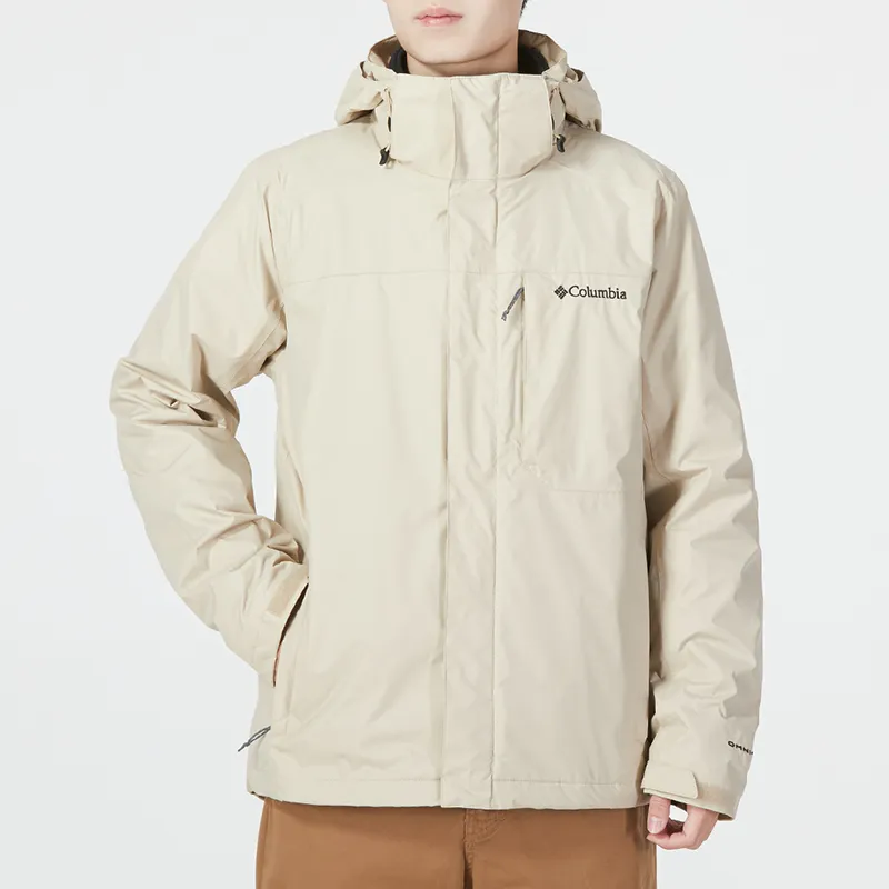Columbia Outdoor Hiking Waterproof, Windproof, Abrasion Resistant, Thermal Windbreaker Jacket Men's Beige-2