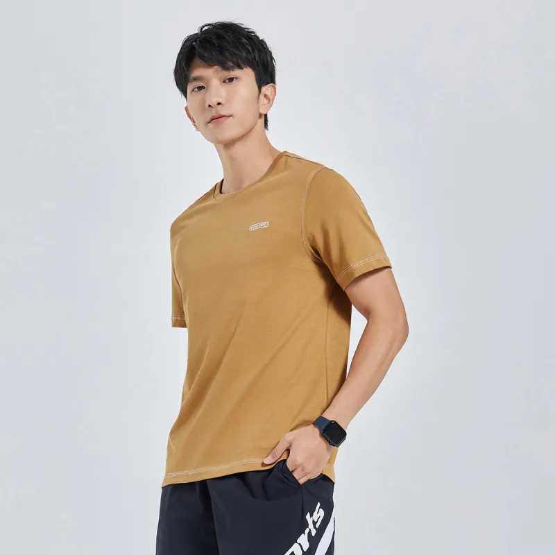 Erke T Shirts Men Chestnut Brown-5