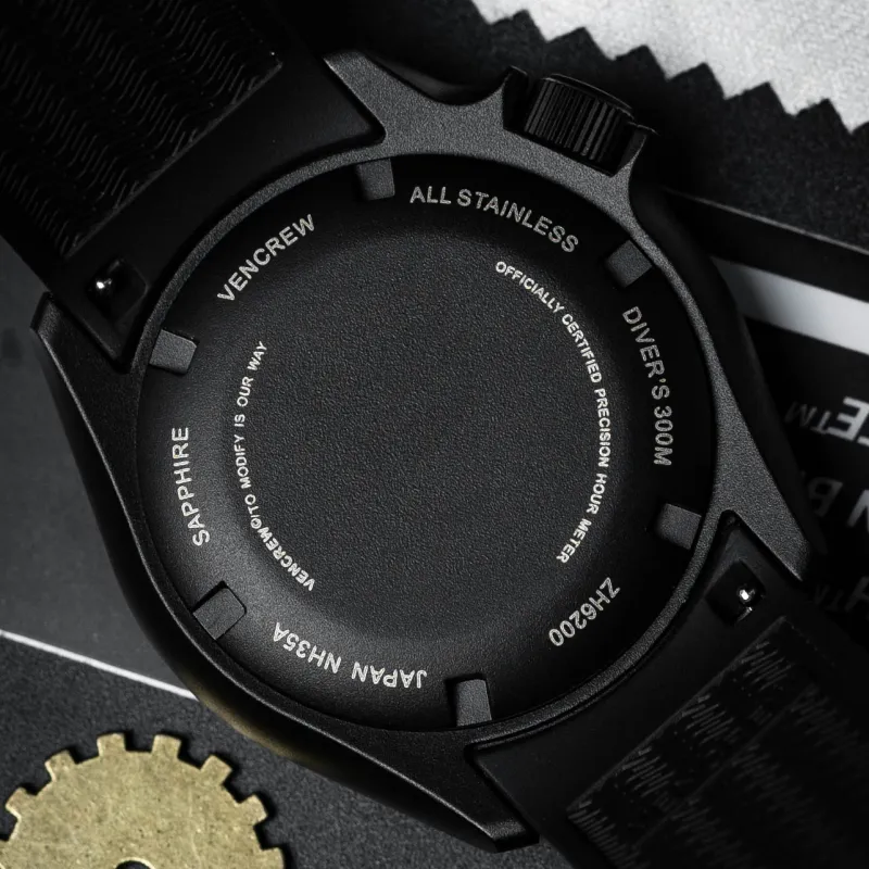 VENCREW Fish Thunder [Racing Yellow] Automatic Mechanical Movement Watch Unisex Black Dial-6