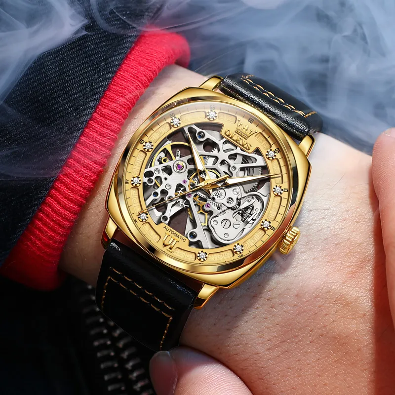 OLEVS Wisdom Series Automatic Mechanical Movement Watch Men's Watches Cut Out Dial-11