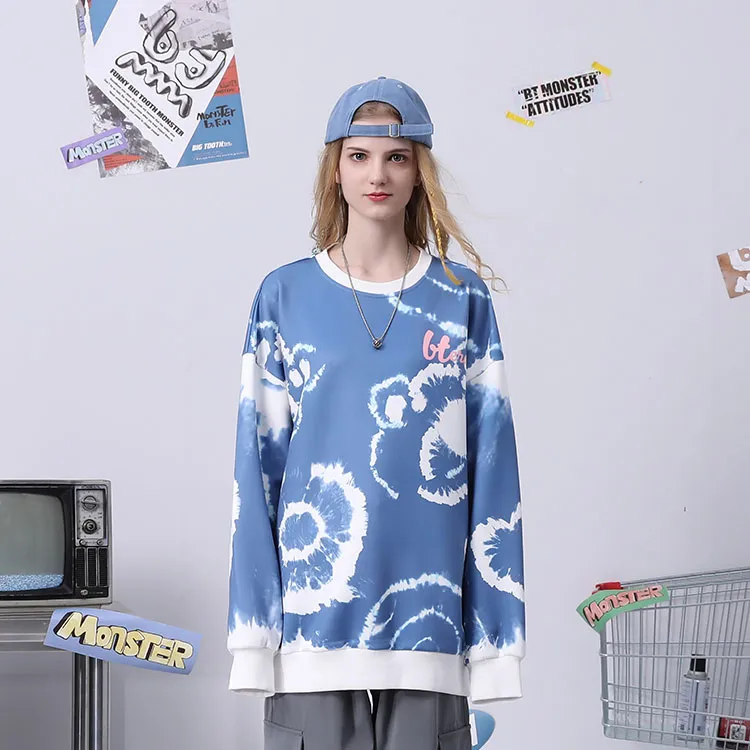 Bt Crew Neck Loose Fit Cardigan Sweatshirt Spring Fall Unisex-7