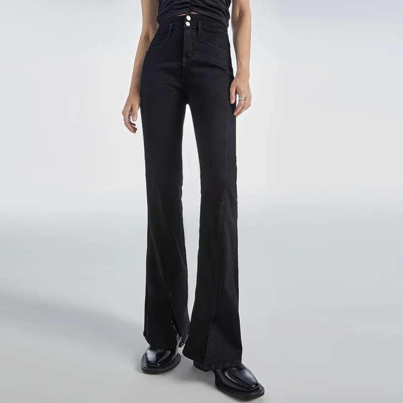 MEETLADY Flared Pants Jeans Women's-4
