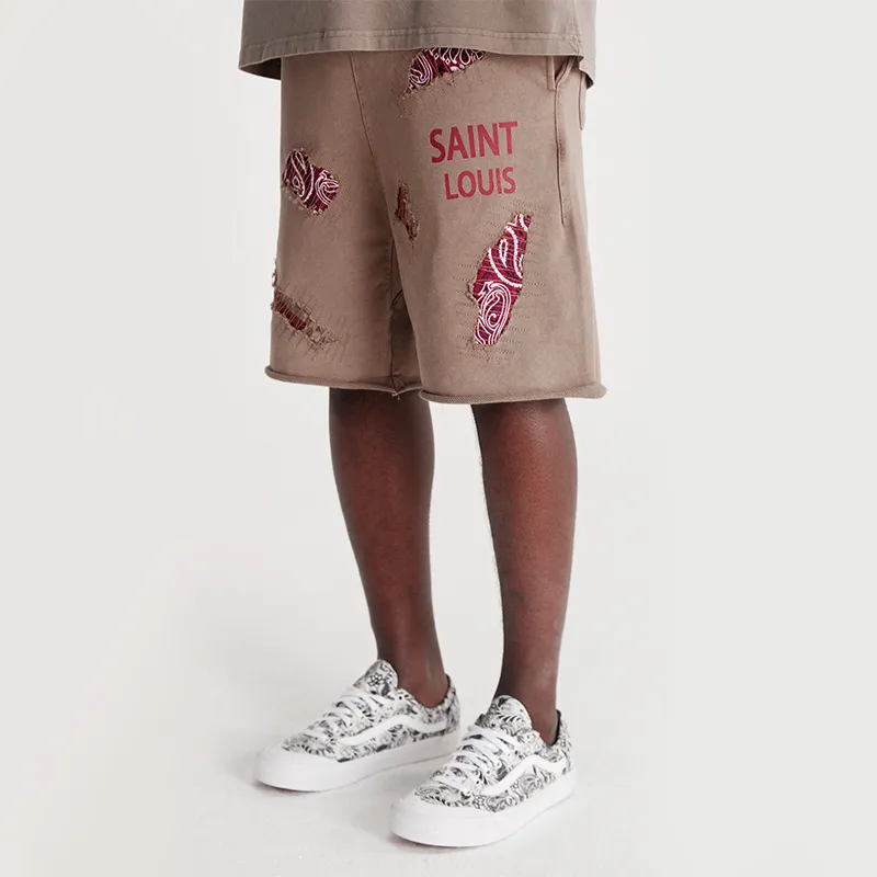 SSSAINT LOUIS Casual Shorts Unisex Khaki-4