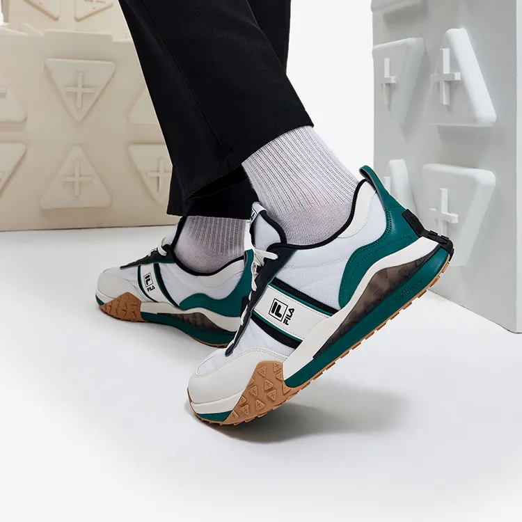 FILA Brick Anti Slip Wear Resistant Low Top Casual Shoes Men's White Black-6