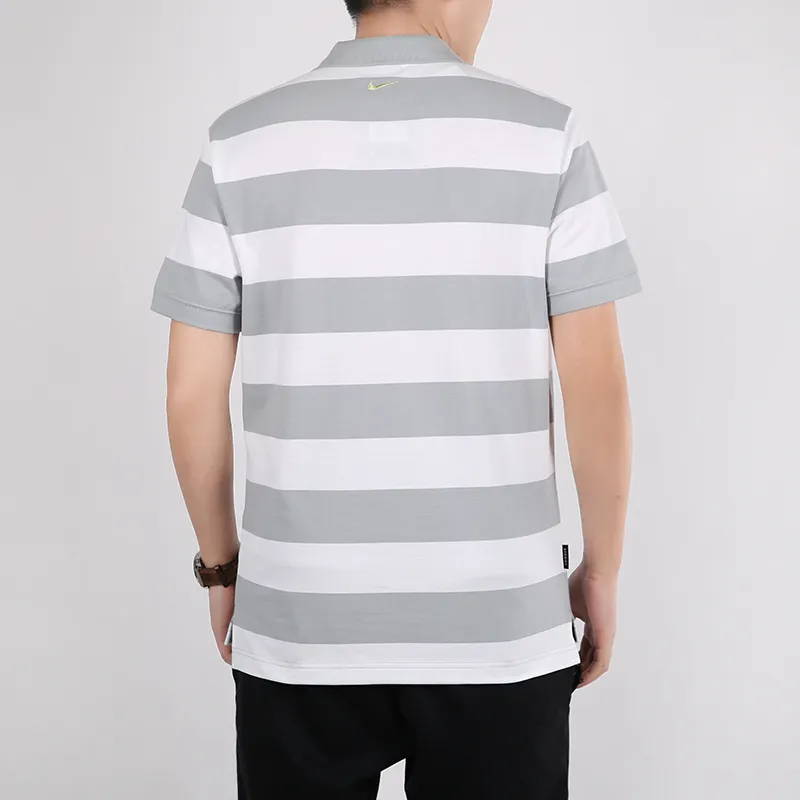 Nike Polo Shirts Men Light Gray White-3