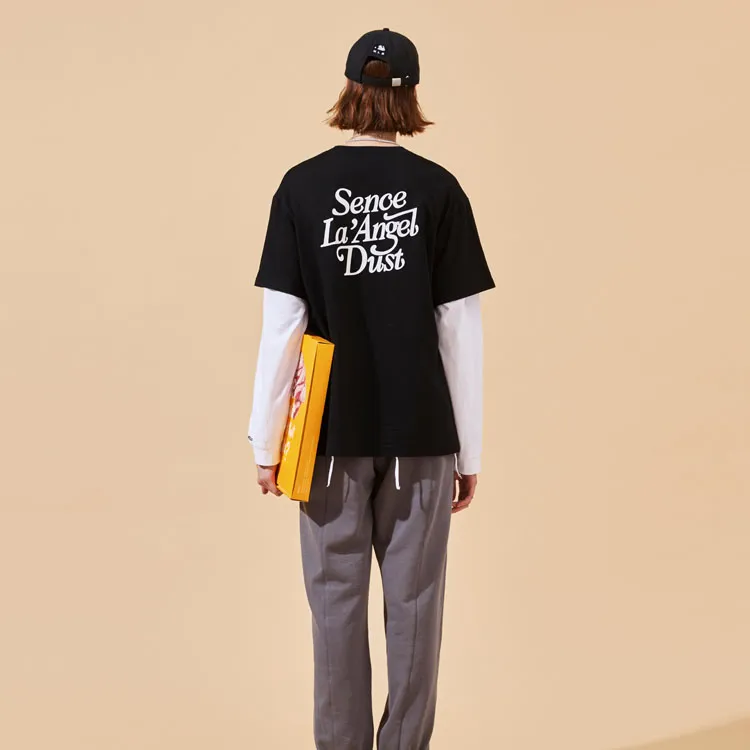 SENCE LA Crew Neck Loose Fit Straight Short Sleeved T Shirt Unisex-11