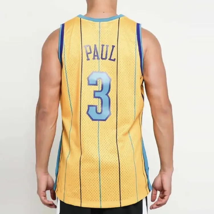 Mitchell Ness Basketball Jerseys Unisex Yellow-3