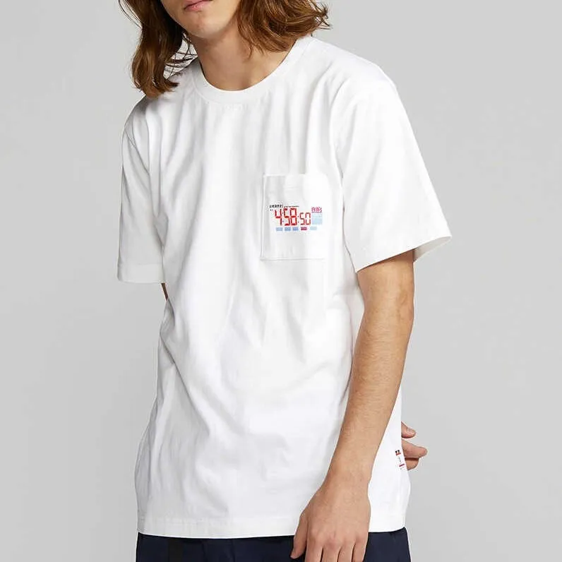 UNIQLO Crew Neck Loose Fit Straight Short Sleeved T Shirt Unisex White-1