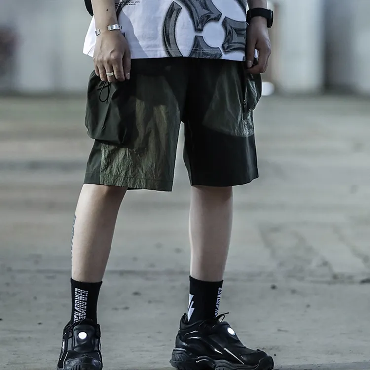 ENSHADOWER Loose Fit Shorts Unisex Army Green-5