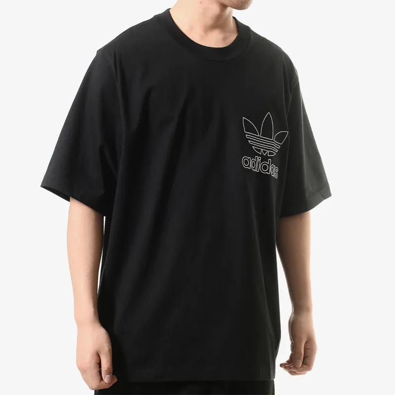 Adidas Originals Drop Shoulder Sleeve T Shirt Men's Black-2