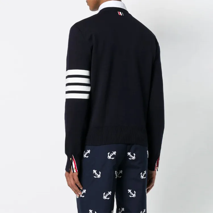 THOM BROWNE 4 Bar Crewneck Jumper-3