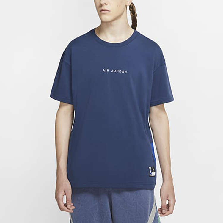 JORDAN X Fragment T-Shirts Men Blue - POIZON