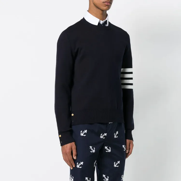 THOM BROWNE 4 Bar Crewneck Jumper-2