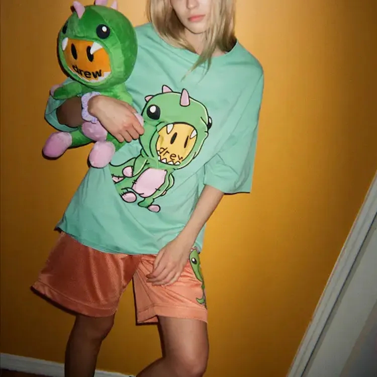 Drew House Dinosaur Series T Shirts Unisex Mint Green-3