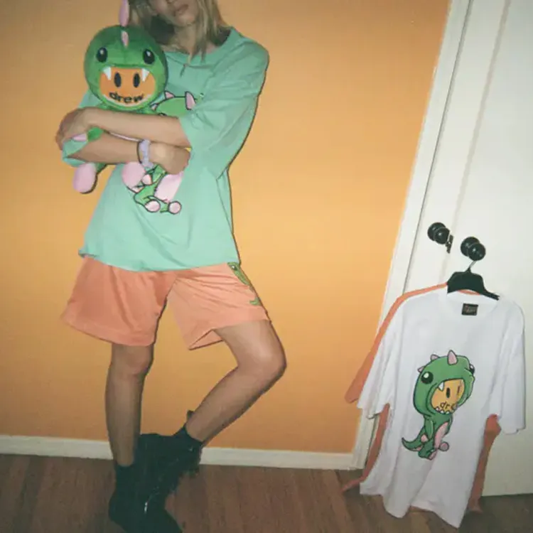 Drew House Dinosaur Series T Shirts Unisex Mint Green-5