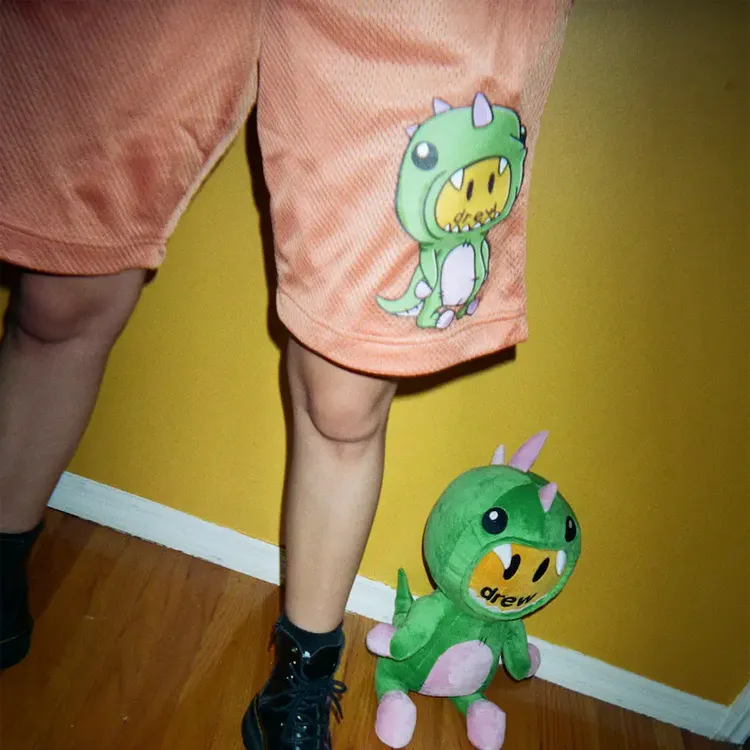 Drew House Dinosaur Series Casual Shorts Unisex Orange-4