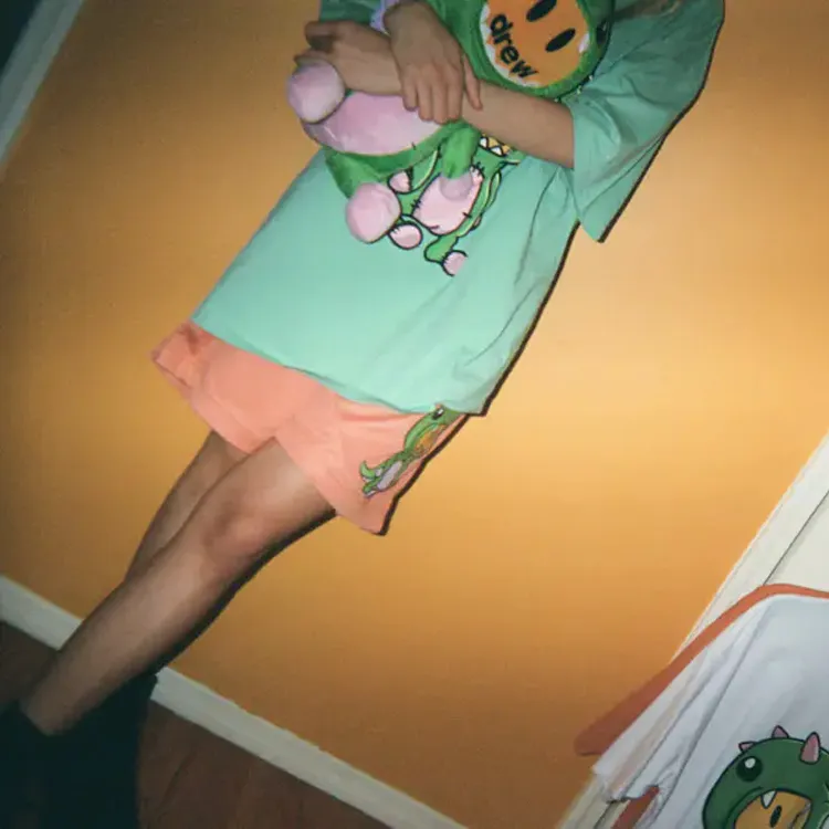Drew House Dinosaur Series Casual Shorts Unisex Orange-5