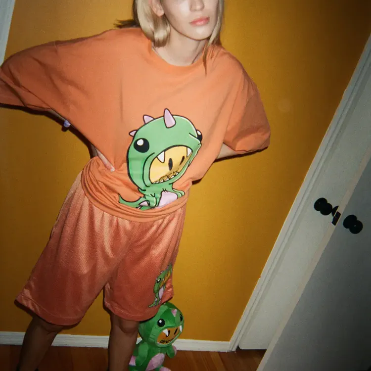 Drew House Dinosaur Series T Shirts Unisex Orange-2