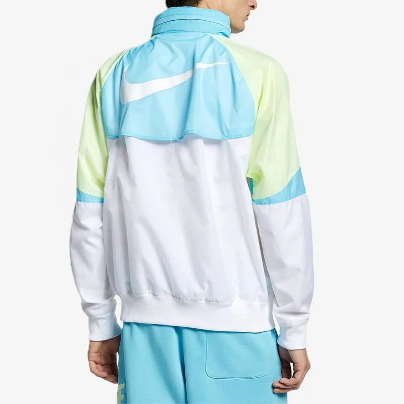 Nike Retro Sports Stand Collar Jackets Men's Blue White-3