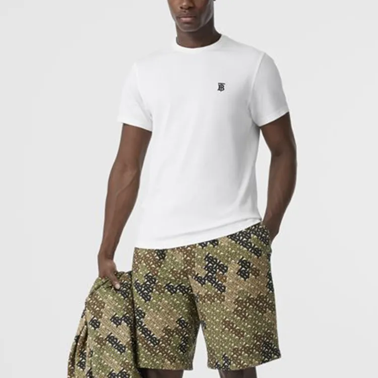 Burberry Monogram Motif Embroidered T shirt-3