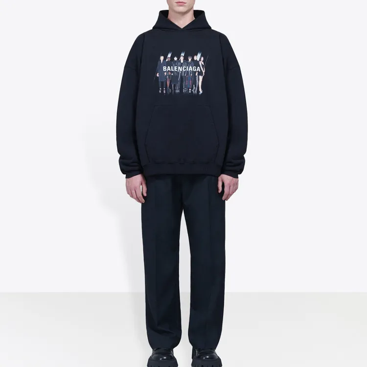 Balenciaga Sweatshirt Loose Fit Style Men's Black-3