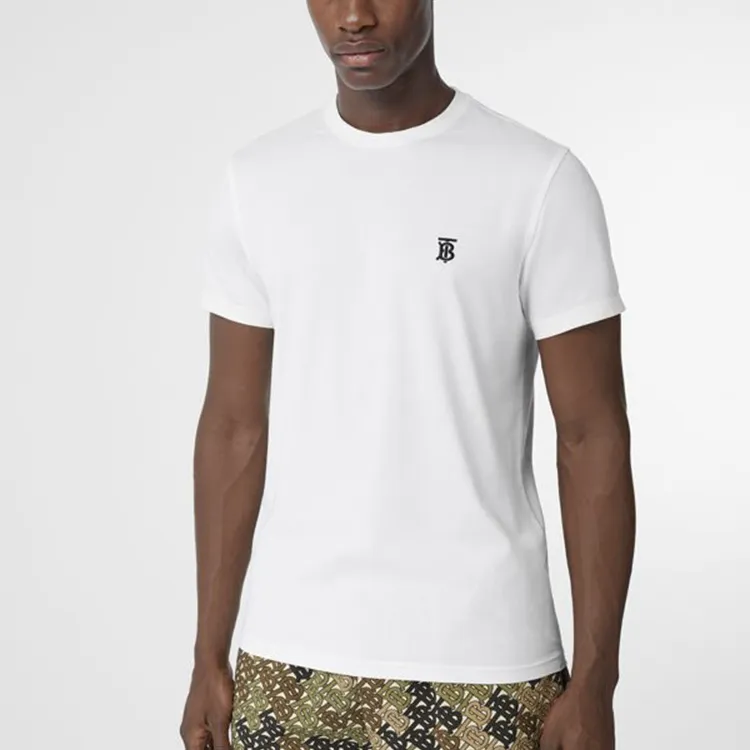 Burberry Monogram Motif Embroidered T shirt-2