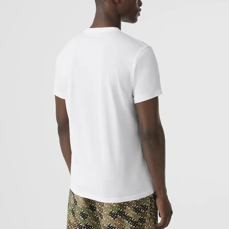 Burberry Monogram Motif Embroidered T shirt-4