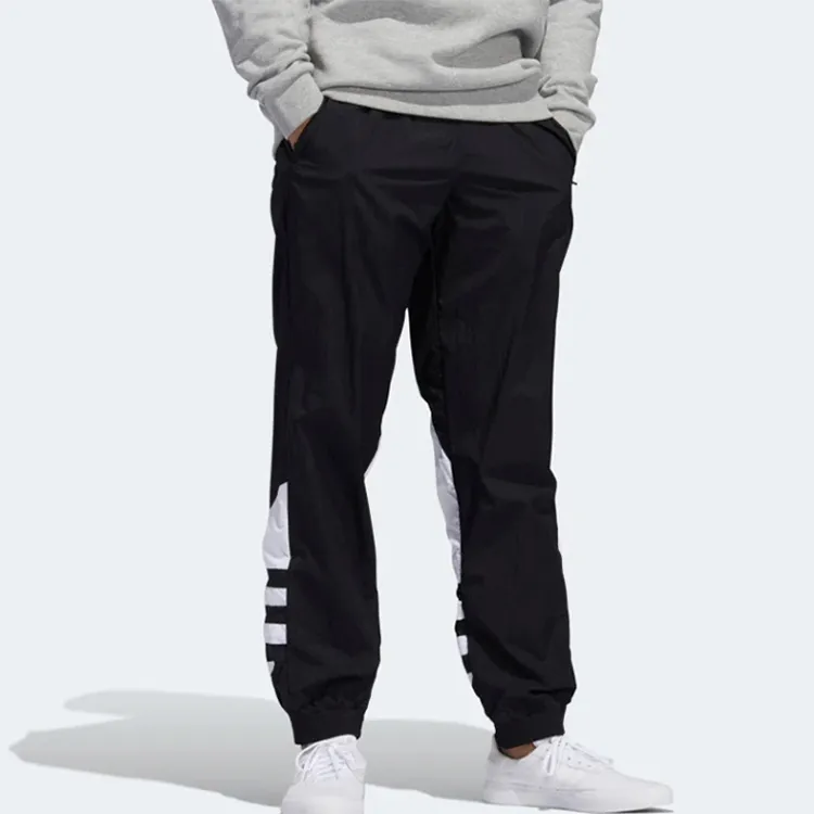 Adidas Originals Big Trefoil Track Pants Men Black Knitted Sweatpants Men's Black-2
