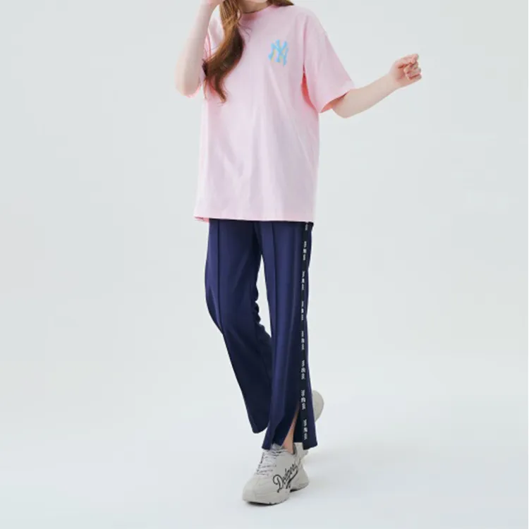 MLB Drop Shoulder Sleeve T Shirt Unisex Pink-4